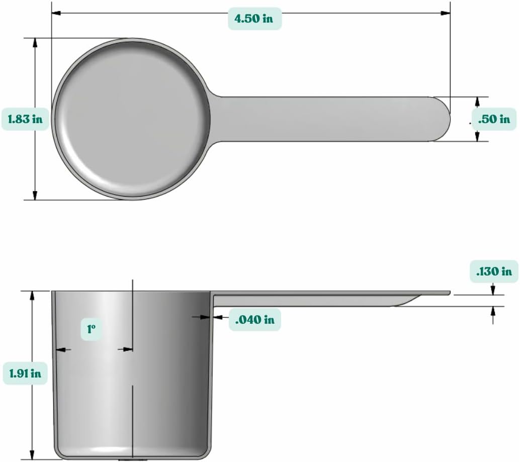 1/4 Teaspoon (1.25 mL) Long Handle Plastic Measuring Spoon for Coffee, Protein Powder, Pet Food, Spices, Grains, Dry Goods – Food-Grade BPA-Free (Pack of 1) - Colors A