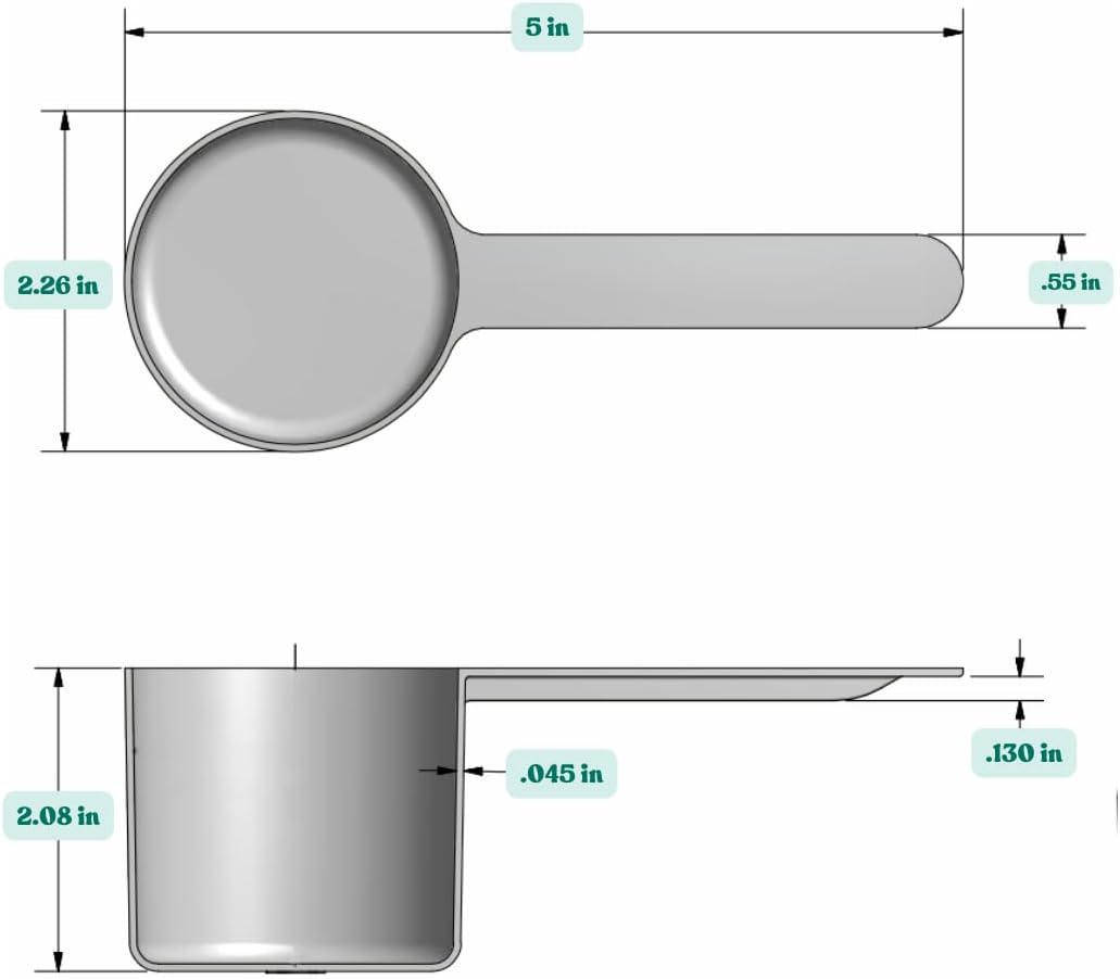 1/4 Teaspoon (1.25 mL) Long Handle Plastic Measuring Spoon for Coffee, Protein Powder, Pet Food, Spices, Grains, Dry Goods – Food-Grade BPA-Free (Pack of 1) - Colors A