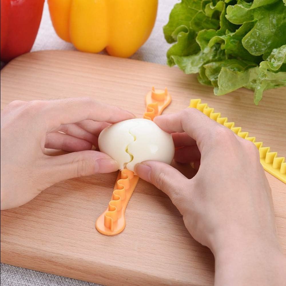Boiled Egg Flower Cutter Slicer Set 2 Pack Cute Bento Box Food Shaper Tool | Food-grade PP plastic, 2-pack flower shapes, creates cute boiled egg art for kids bento boxes, easy to use & clean