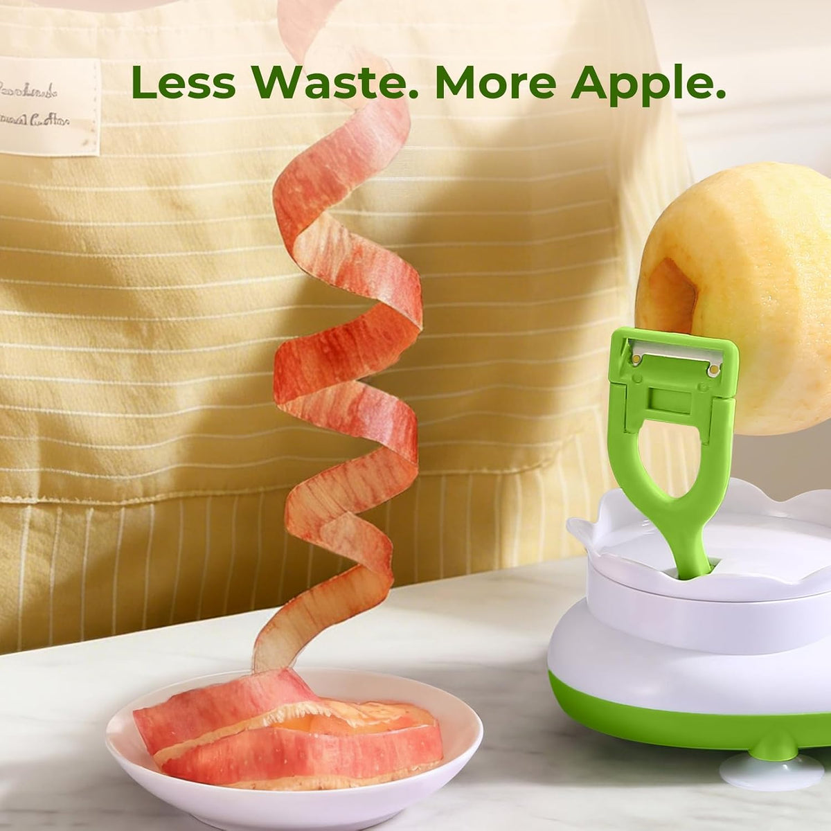 Apple Peeler for Apple Sauce and Pie, 8-Wedge Apple Slicer Corer with Stainless Steel Blades, Upgraded Strong Suction Base, Includes 2 Replacement Blades