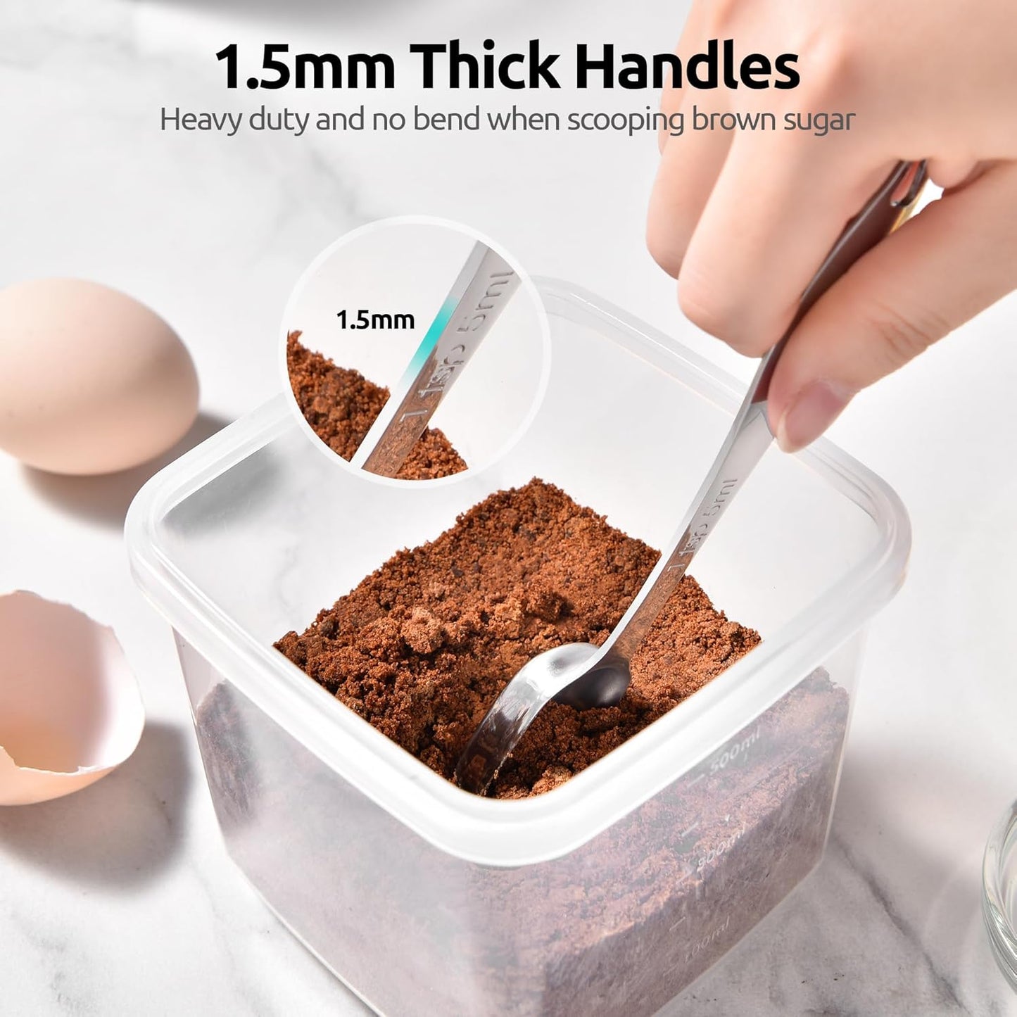 Measuring Spoons: 18/8 Stainless Steel Measuring Spoons Set of 9 Piece: 1/16 TSP, 1/8 TSP, 1/4 TSP, 1/3 TSP, 1/2 TSP, 3/4 TSP, 1 TSP, 1/2 tbsp & 1 tbsp Dry and Liquid Ingredients