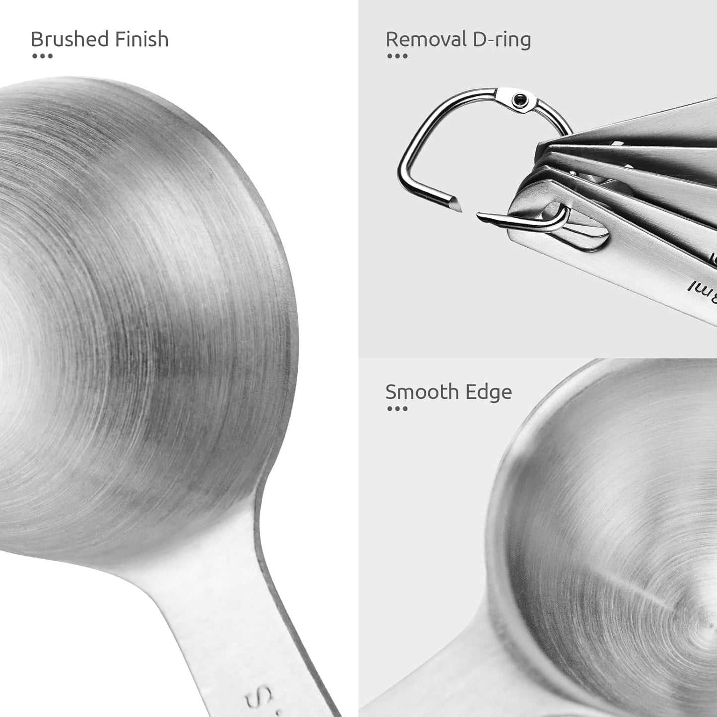 Measuring Spoons: 18/8 Stainless Steel Measuring Spoons Set of 9 Piece: 1/16 TSP, 1/8 TSP, 1/4 TSP, 1/3 TSP, 1/2 TSP, 3/4 TSP, 1 TSP, 1/2 tbsp & 1 tbsp Dry and Liquid Ingredients