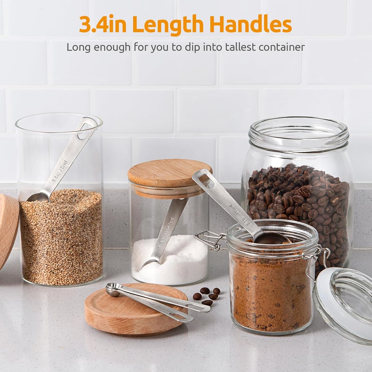 Measuring Spoons: 18/8 Stainless Steel Measuring Spoons Set of 9 Piece: 1/16 TSP, 1/8 TSP, 1/4 TSP, 1/3 TSP, 1/2 TSP, 3/4 TSP, 1 TSP, 1/2 tbsp & 1 tbsp Dry and Liquid Ingredients