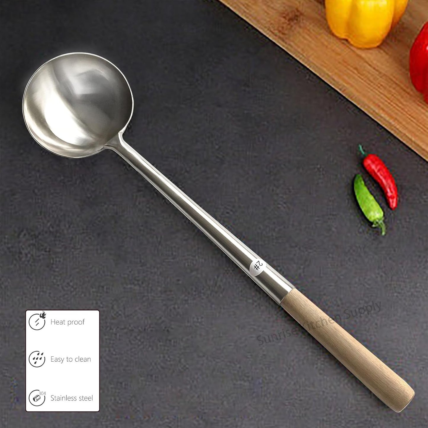 Kitchen Supply Commercial Grade Wok Ladle 18" (#2)