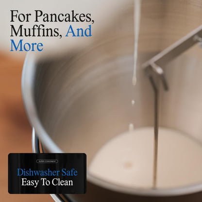 Pancake Batter Dispenser (Black) - 40oz Batter Dispenser - Pancake Maker and Versatile Kitchen Tool - Durable Stainless Steel Funnel Design - Stainless Steel Pancake Batter Dispenser by Newlie