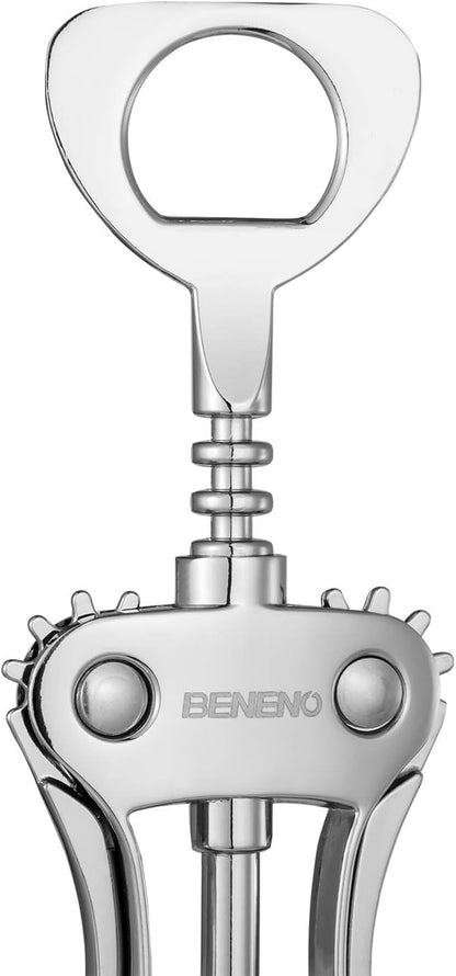 Wine Opener, Premium Wing Corkscrew Wine Bottle Opener, Silver