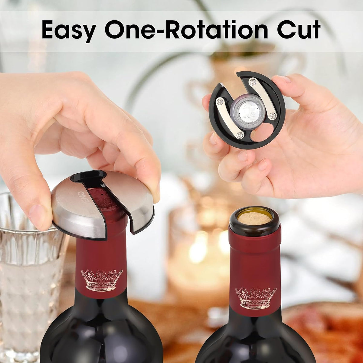 Wine Opener, Premium Wing Corkscrew Wine Bottle Opener, Silver