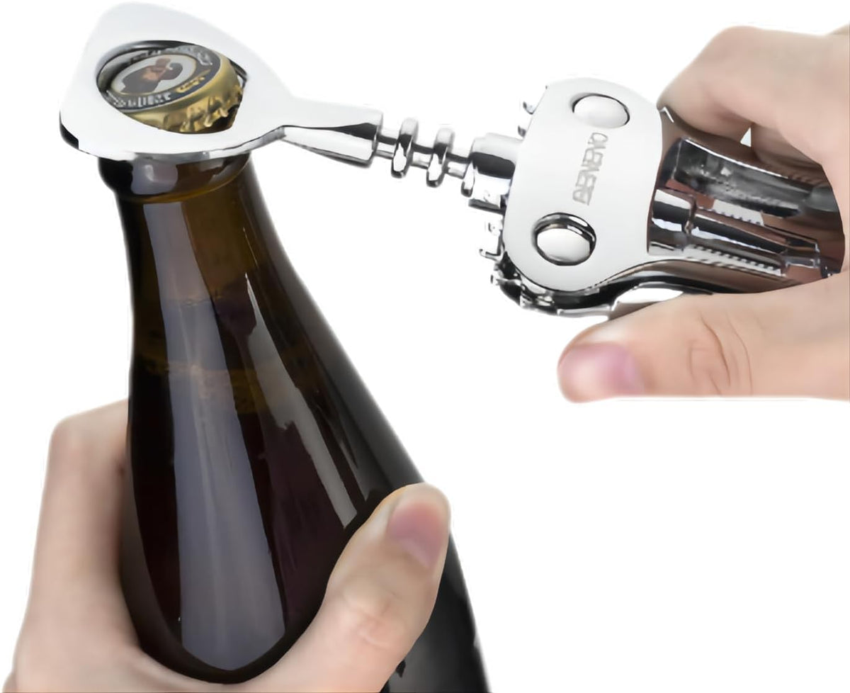 Wine Opener, Premium Wing Corkscrew Wine Bottle Opener, Silver