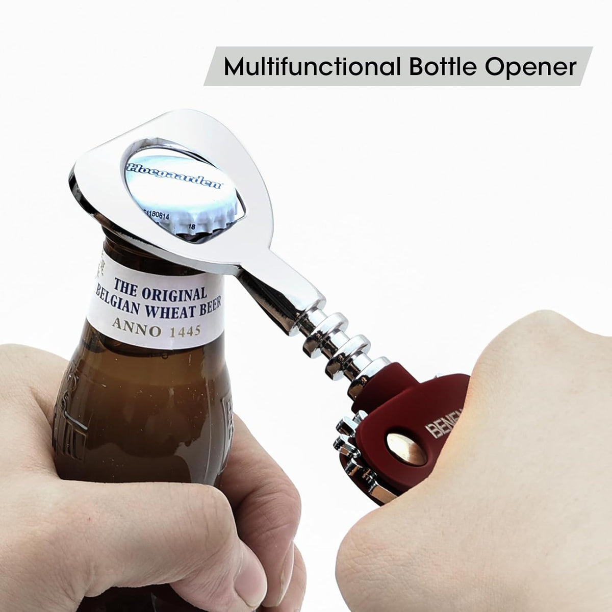 Wine Opener, Premium Wing Corkscrew Wine Bottle Opener, Silver