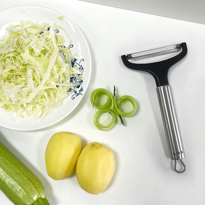 Cabbage Peeler for Kitchen, Wide Mouth Vegetable Peeler, Stainless Steel Fruit Shredder Slicer with Non-Slip Handle and Sharp Blade