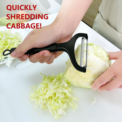 Cabbage Peeler for Kitchen, Wide Mouth Vegetable Peeler, Stainless Steel Fruit Shredder Slicer with Non-Slip Handle and Sharp Blade