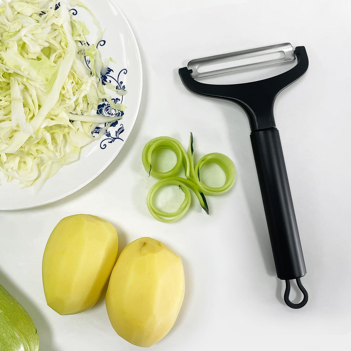 Cabbage Peeler for Kitchen, Wide Mouth Vegetable Peeler, Stainless Steel Fruit Shredder Slicer with Non-Slip Handle and Sharp Blade