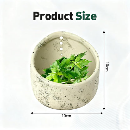 Pottery Herb Stripper Bowl, Upgrade Pottery Herb Stripper Bowl, Handmade Ceramic Herb Peeling Cup with Different Round Hole Sizes for Peeling Off The Leafy Assembly (Dark Green)