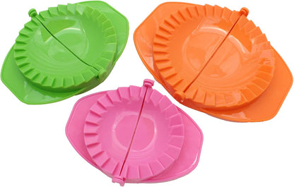 Set of 3 Dough Press - Plastic Pastry Shaper & Empanada Maker Press With Crimped Crust Edges - Kitchen Tools For Making Dumplings, Hand Pie, Ravioli, Pierogi, Turnover - 4”, 5”, 6”