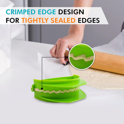 Set of 3 Dough Press - Plastic Pastry Shaper & Empanada Maker Press With Crimped Crust Edges - Kitchen Tools For Making Dumplings, Hand Pie, Ravioli, Pierogi, Turnover - 4”, 5”, 6”