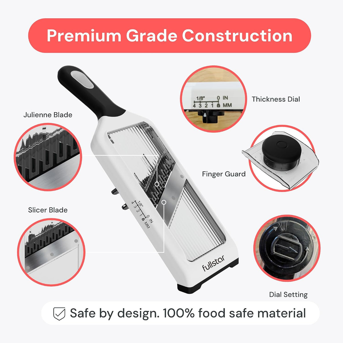 Handheld Mandoline Vegetable Slicer & Julienne Cutter