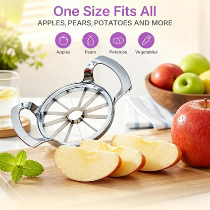 Stainless Steel Extra Large Apple Slicer&Corer, 12-Blade Heavy Duty Cutter