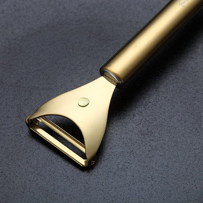 Gold Potato Vegetable And Fruit Peelers For Kitchen, Titanium Gold Plating Stainless Steel Peelers,Sharp Blade And Ergonomic Non Slip Easy To Grip Set Of 2