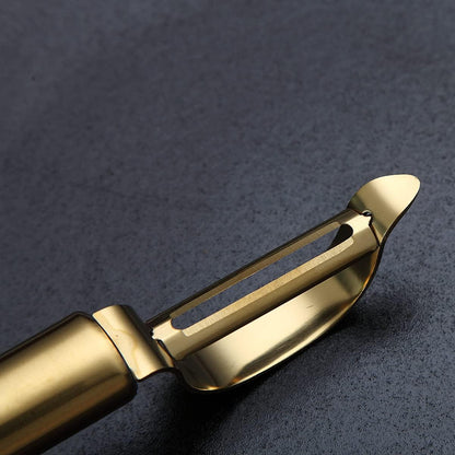 Gold Potato Vegetable And Fruit Peelers For Kitchen, Titanium Gold Plating Stainless Steel Peelers,Sharp Blade And Ergonomic Non Slip Easy To Grip Set Of 2