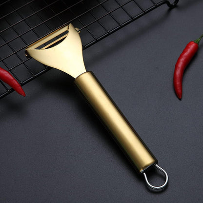 Gold Potato Vegetable And Fruit Peelers For Kitchen, Titanium Gold Plating Stainless Steel Peelers,Sharp Blade And Ergonomic Non Slip Easy To Grip Set Of 2