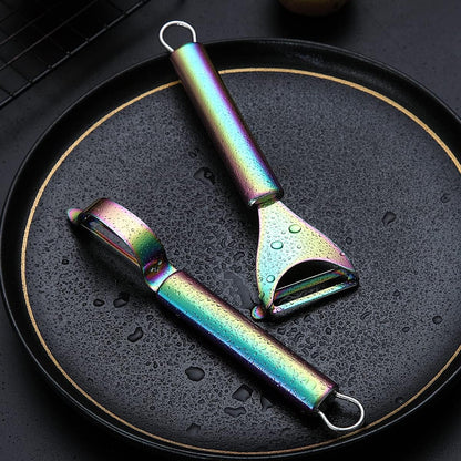 Gold Potato Vegetable And Fruit Peelers For Kitchen, Titanium Gold Plating Stainless Steel Peelers,Sharp Blade And Ergonomic Non Slip Easy To Grip Set Of 2