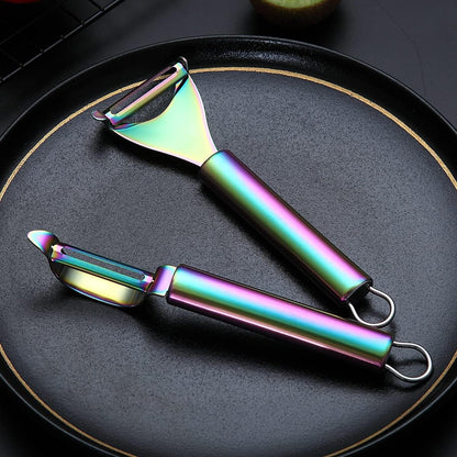 Gold Potato Vegetable And Fruit Peelers For Kitchen, Titanium Gold Plating Stainless Steel Peelers,Sharp Blade And Ergonomic Non Slip Easy To Grip Set Of 2