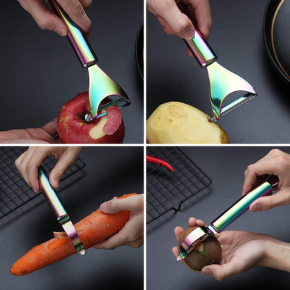Gold Potato Vegetable And Fruit Peelers For Kitchen, Titanium Gold Plating Stainless Steel Peelers,Sharp Blade And Ergonomic Non Slip Easy To Grip Set Of 2