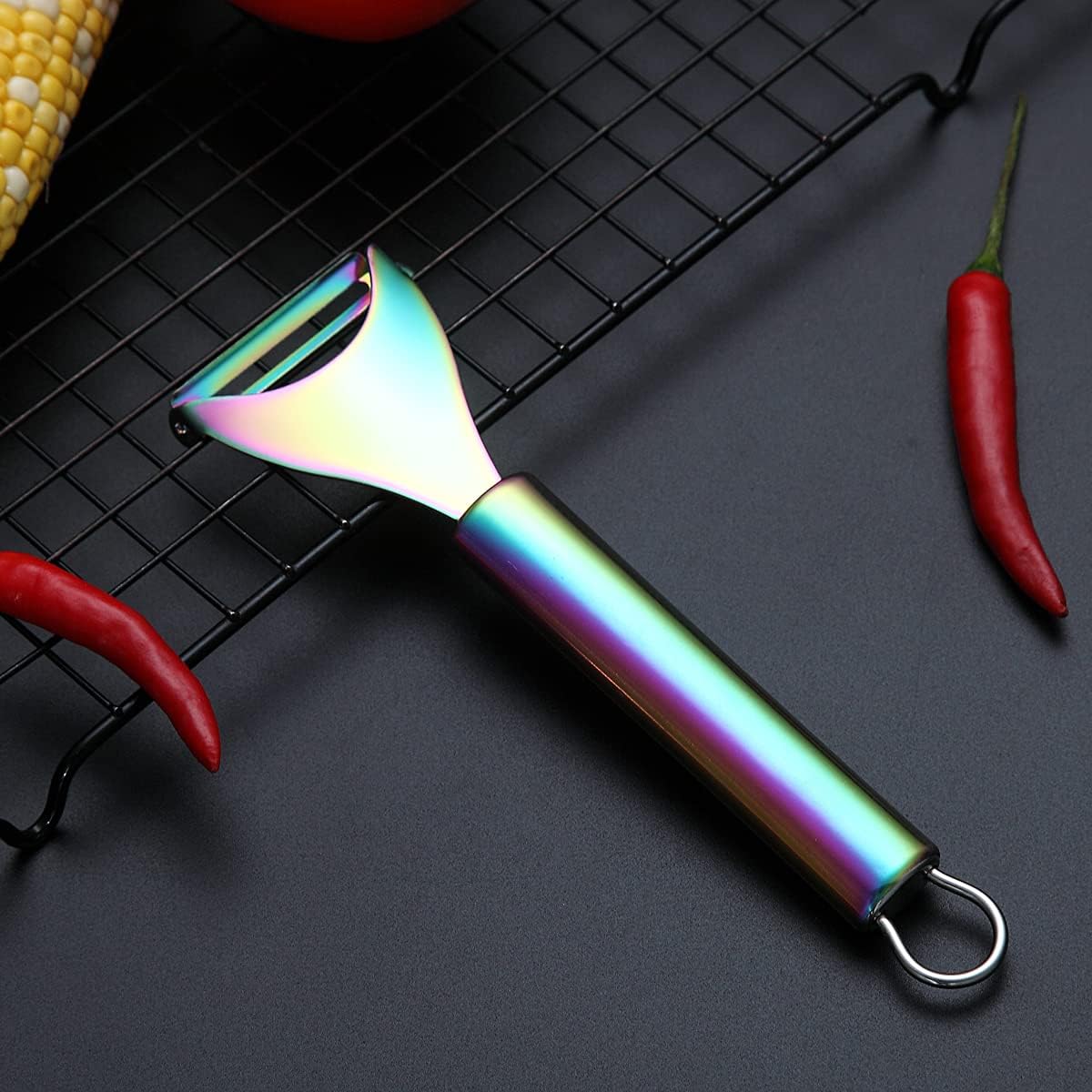 Gold Potato Vegetable And Fruit Peelers For Kitchen, Titanium Gold Plating Stainless Steel Peelers,Sharp Blade And Ergonomic Non Slip Easy To Grip Set Of 2