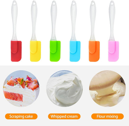 6 Piece Mini Silicone Spatula Set, Small Heat-Resistant Rubber Spatulas for Baking, Cooking, Mixing, Non-Stick Kitchen Tools for Cooking & Baking