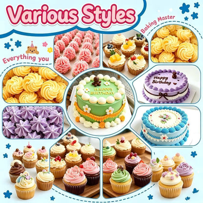 17 Pcs Large Piping Tips Set, Seamless Cake Decorating Tips