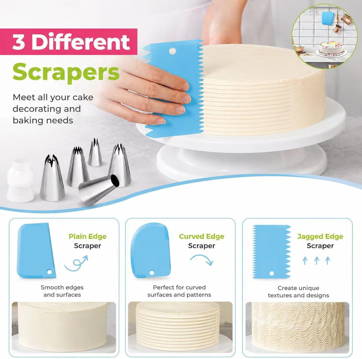 17 Pcs Large Piping Tips Set, Seamless Cake Decorating Tips