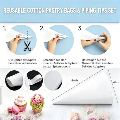 17 Pcs Large Piping Tips Set, Seamless Cake Decorating Tips