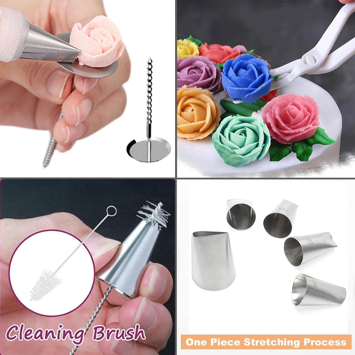 17 Pcs Large Piping Tips Set, Seamless Cake Decorating Tips