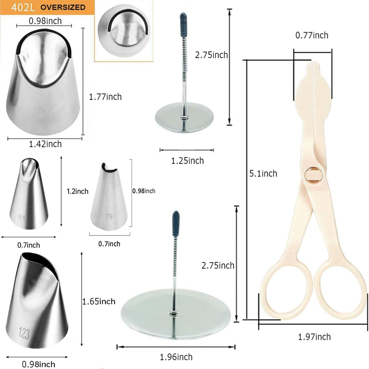 17 Pcs Large Piping Tips Set, Seamless Cake Decorating Tips