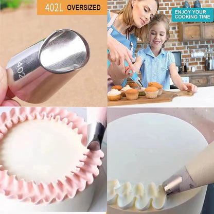 17 Pcs Large Piping Tips Set, Seamless Cake Decorating Tips