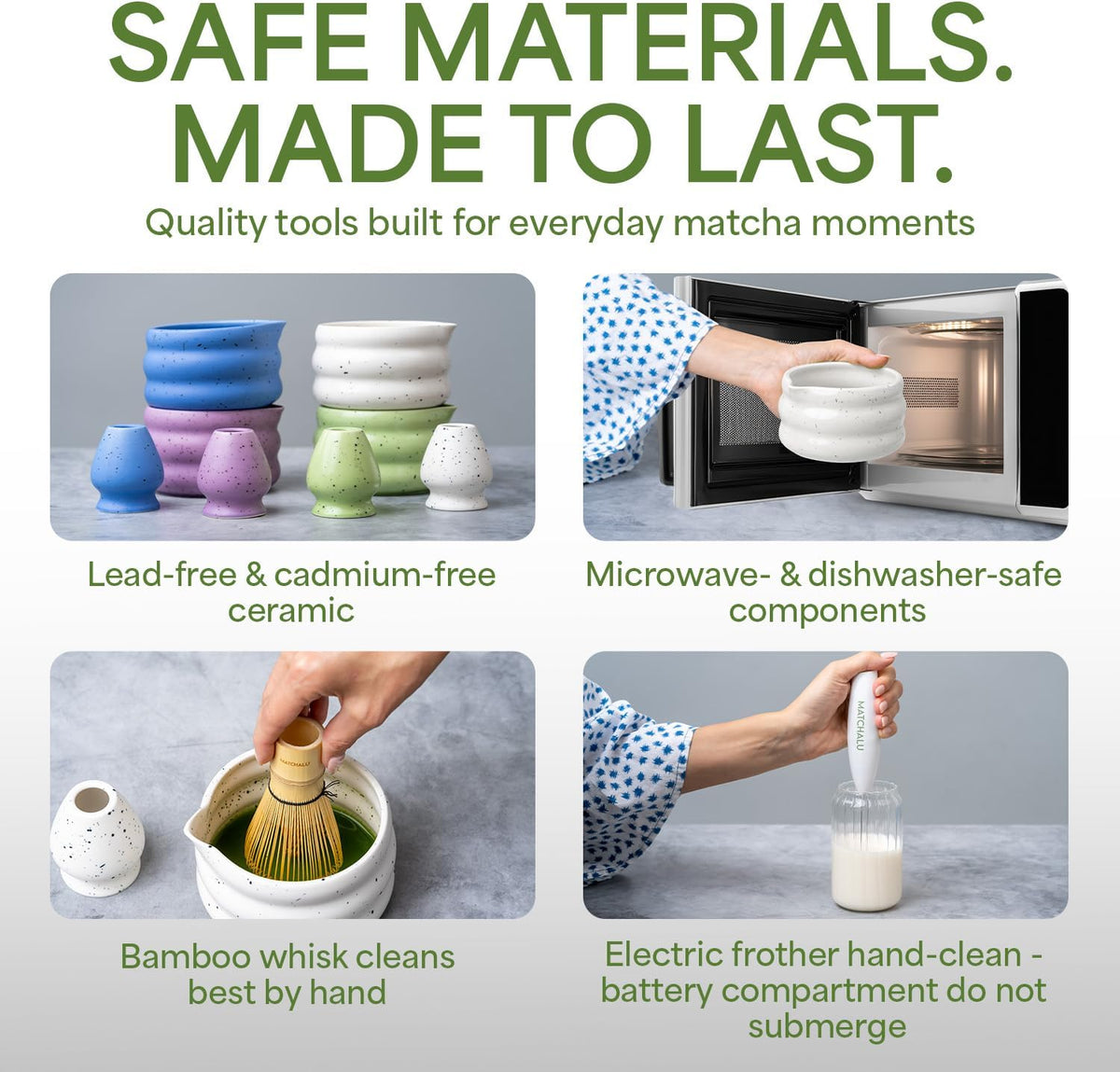 Matcha Whisk Set With Ceramic Matcha Bowl, Bamboo Whisk & Holder, Stainless Steel Spoon & Sifter, Glass Cup & Straw, Electric Frother, Storage Bag - Gift for Matcha Lovers (Premium 9-Piece Set White)