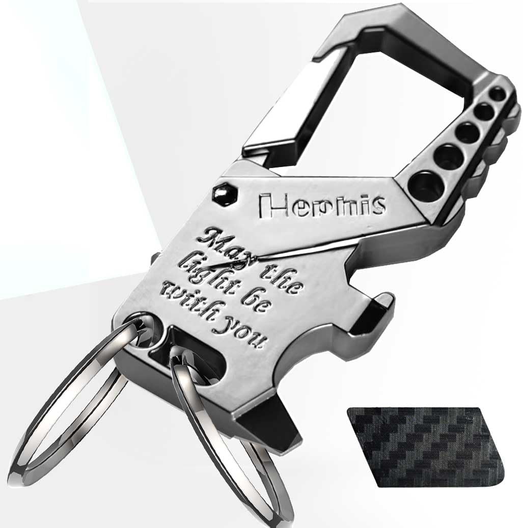 Skull Heavy Duty Key Chain,Car Emergency Escape Tool, Seat belt Cutter,Bottle Opener,Carabiner Car Key Chains