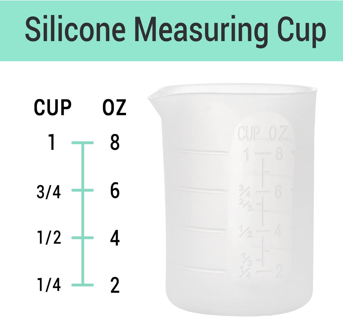 250ml Silicone Measuring Cups, 4 PCS Large Nonstick Reusable Silicone Mixing Cups Durable Easy Clean for Epoxy Resin, Casting Molds, Stain Jewelry Making, Waxing, DIY, Art, Craft