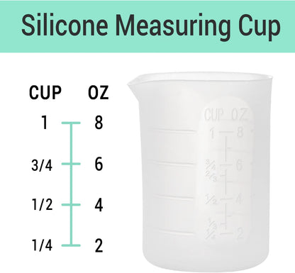250ml Silicone Measuring Cups, 4 PCS Large Nonstick Reusable Silicone Mixing Cups Durable Easy Clean for Epoxy Resin, Casting Molds, Stain Jewelry Making, Waxing, DIY, Art, Craft
