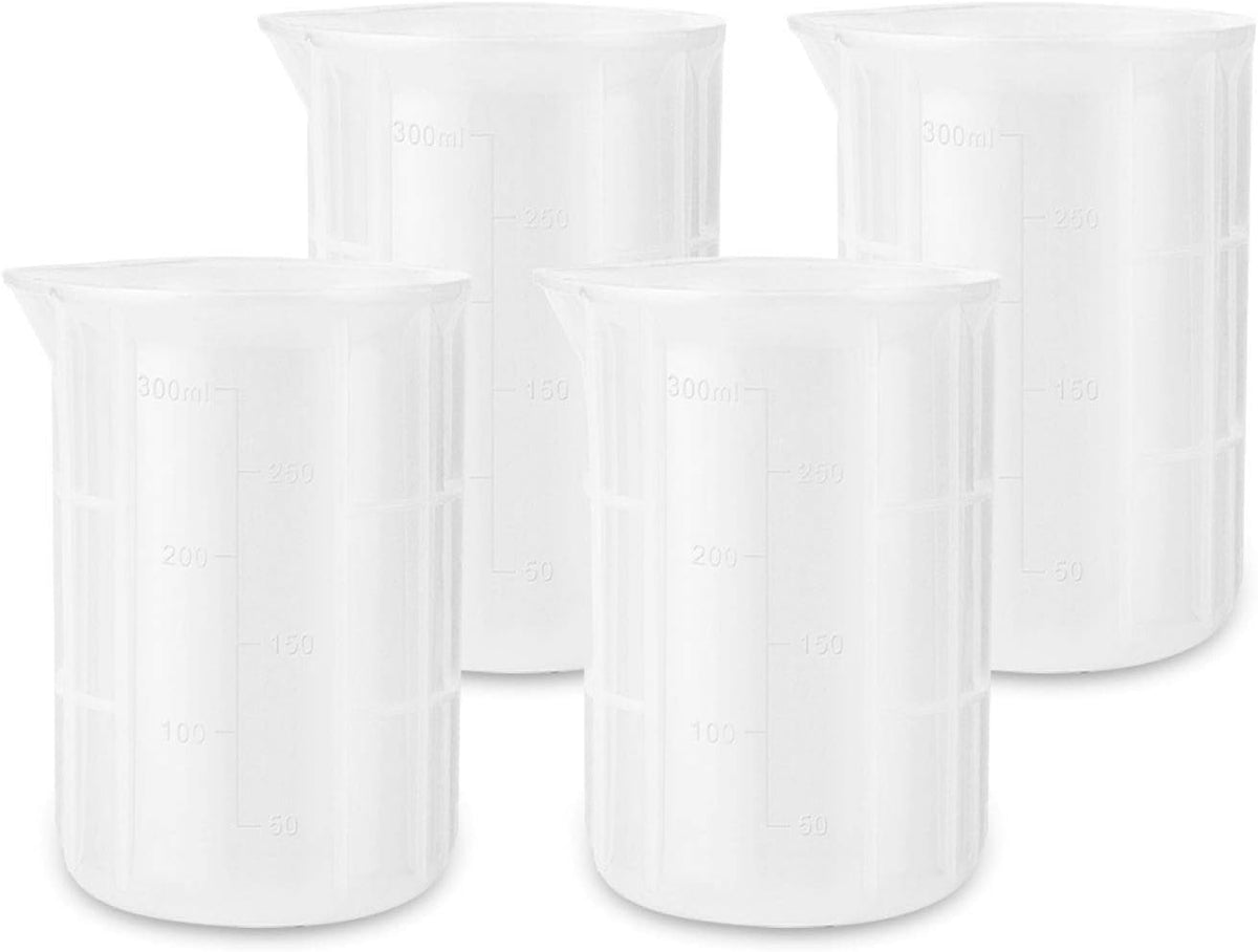250ml Silicone Measuring Cups, 4 PCS Large Nonstick Reusable Silicone Mixing Cups Durable Easy Clean for Epoxy Resin, Casting Molds, Stain Jewelry Making, Waxing, DIY, Art, Craft