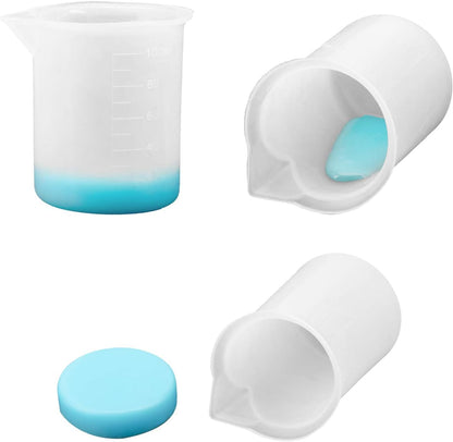 250ml Silicone Measuring Cups, 4 PCS Large Nonstick Reusable Silicone Mixing Cups Durable Easy Clean for Epoxy Resin, Casting Molds, Stain Jewelry Making, Waxing, DIY, Art, Craft