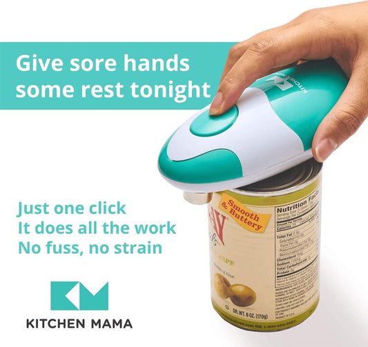 Auto Electric Can Opener, Teal | Automatic, Hands Free, Smooth Edge, Food-Safe, Battery Operated