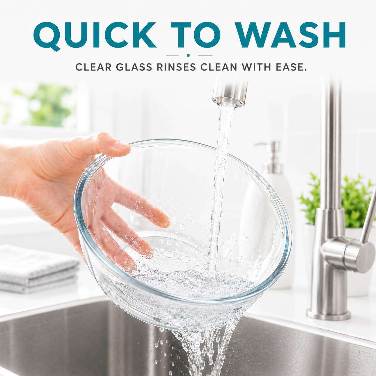Glass Mixing Bowls with Lids Set(4.5QT, 2.7QT, 1.1QT)-Large Glass Mixing Bowls, Clear Salad Bowl for Baking, Cooking, Serving, Food Prep, 3PC Nesting Bowls for Kitchen Storage & Dishwasher Safe