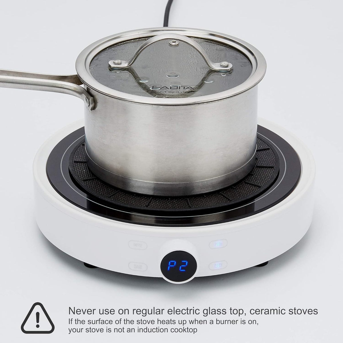Induction Cooktop Mat - Silicone Fiberglass Scratch Protector - for Magnetic Stove - Non Slip Pads to Prevent Pots from Sliding During Cooking_ Black (7.8inches)