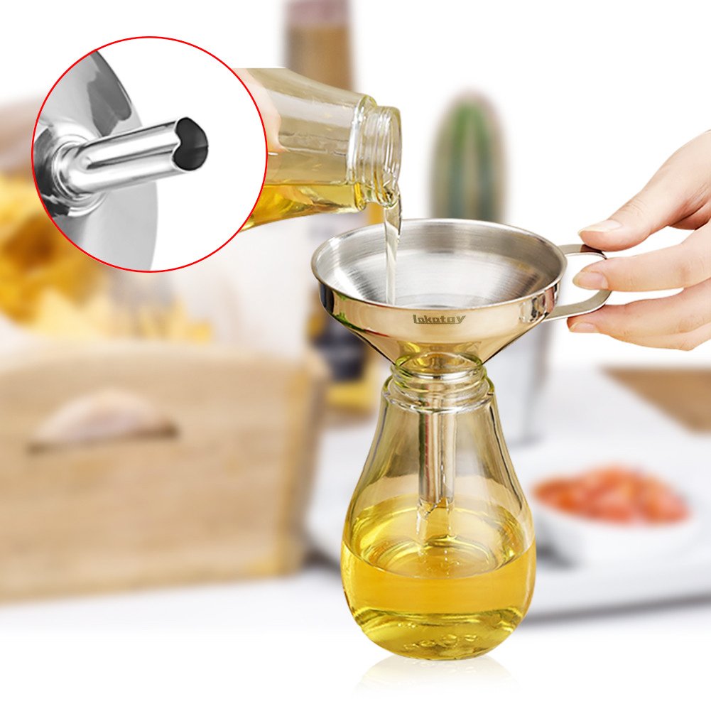 Metal Stainless Steel Funnel, Large Medium Small Funnel Set of 3, Food Grade Mini Kitchen Funnels for Transferring Essential Oils, Liquid, Fluid, Small Funnels for Filling Bottles Flask Cooking