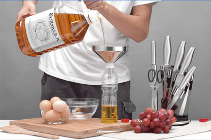 Metal Stainless Steel Funnel, Large Medium Small Funnel Set of 3, Food Grade Mini Kitchen Funnels for Transferring Essential Oils, Liquid, Fluid, Small Funnels for Filling Bottles Flask Cooking