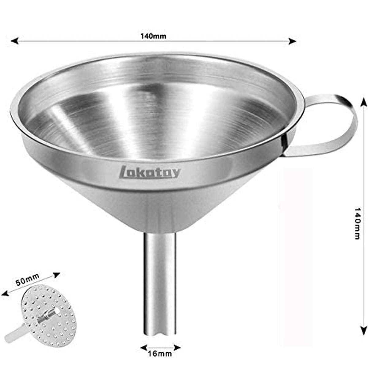 Metal Stainless Steel Funnel, Large Medium Small Funnel Set of 3, Food Grade Mini Kitchen Funnels for Transferring Essential Oils, Liquid, Fluid, Small Funnels for Filling Bottles Flask Cooking