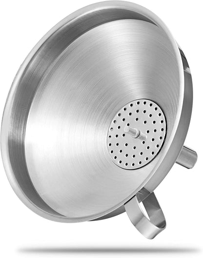 Metal Stainless Steel Funnel, Large Medium Small Funnel Set of 3, Food Grade Mini Kitchen Funnels for Transferring Essential Oils, Liquid, Fluid, Small Funnels for Filling Bottles Flask Cooking