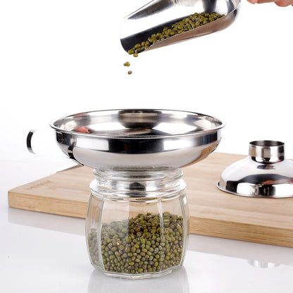 Metal Stainless Steel Funnel, Large Medium Small Funnel Set of 3, Food Grade Mini Kitchen Funnels for Transferring Essential Oils, Liquid, Fluid, Small Funnels for Filling Bottles Flask Cooking