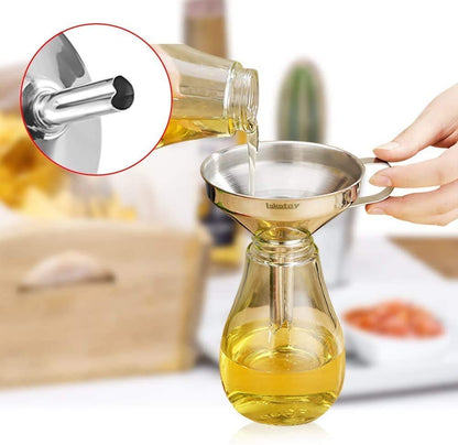 Metal Stainless Steel Funnel, Large Medium Small Funnel Set of 3, Food Grade Mini Kitchen Funnels for Transferring Essential Oils, Liquid, Fluid, Small Funnels for Filling Bottles Flask Cooking